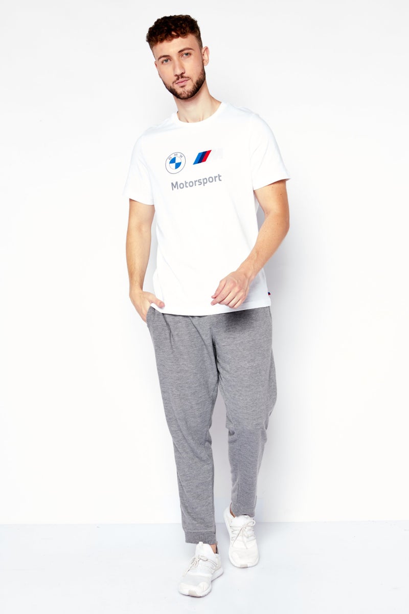 PUMA تي شيرت تدريب قصير الأكمام للرجال من بومّا x بي إم دبليو للرياضة، أبيض - Image 2