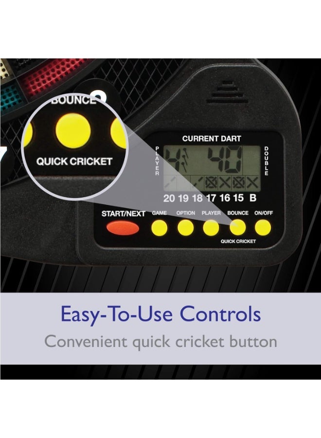 Fat Cat Fat Cat by GLD Products 727 Electronic Dartboard Value Size Over 15 Games and 132 Options Auto-Scoring Compact Display with Missed-Dart Throw Catch Ring Soft Tip Darts and Extra Points Battery Operated, multicolored, one size  - Image 3