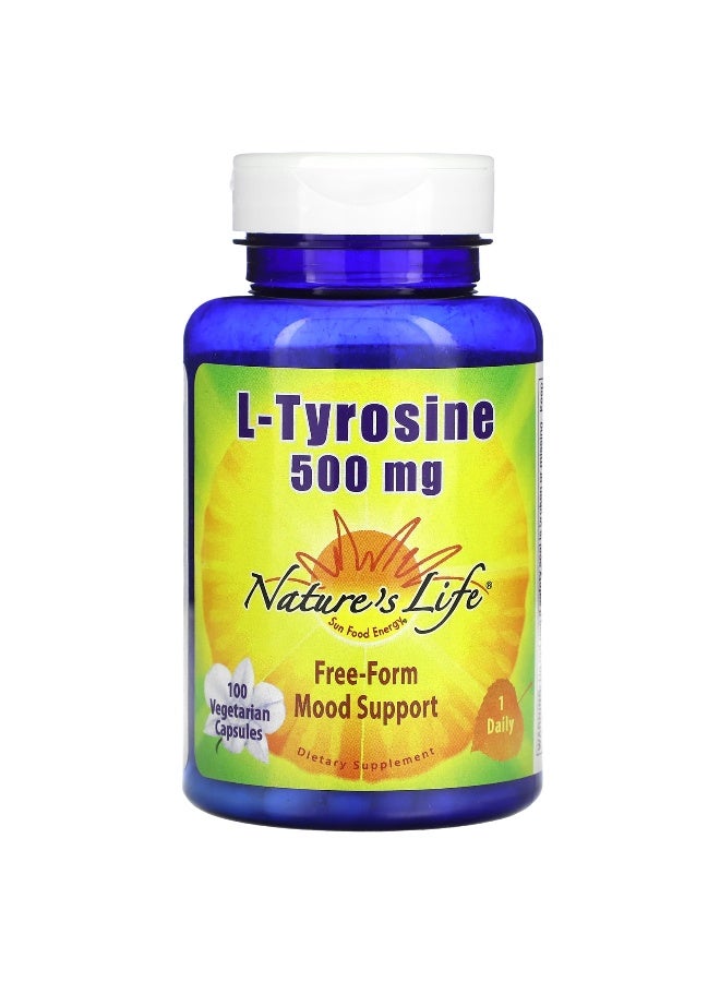 Nature's Life Nature's Life, L-Tyrosine, 500 mg, 100 Vegetarian Capsules  - Image 1