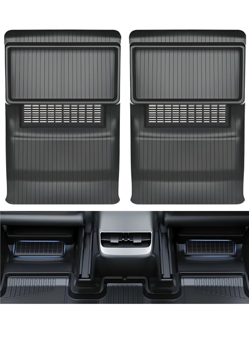 Excefore - Model Y Vent Cover 2024, Backseat Air Vent Cover Protection Floor Mats with Under Seat Storage Organizer for 2020-2024 Tesla Model Y Accessories Interior Set of 2 - Image 1