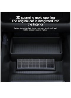 Excefore Model Y Vent Cover 2024, Backseat Air Vent Cover Protection Floor Mats with Under Seat Storage Organizer for 2020-2024 Tesla Model Y Accessories Interior Set of 2  - Image 3
