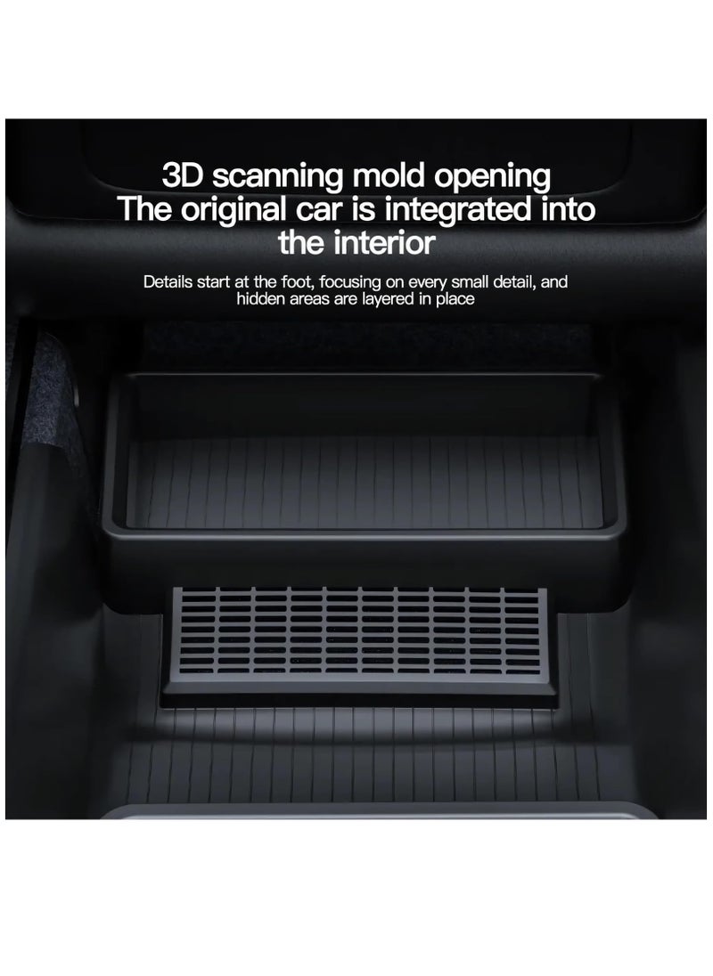 Excefore - Model Y Vent Cover 2024, Backseat Air Vent Cover Protection Floor Mats with Under Seat Storage Organizer for 2020-2024 Tesla Model Y Accessories Interior Set of 2 - Image 1