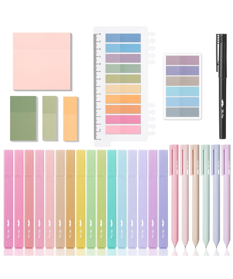 Mr. Pen Mr Pen Aesthetic Book Annotation Kit 16 No Bleed Aesthetic Highlighters 6 Colored Ink Gel Pens 700 Sheets Transparent Sticky Notes Tabs for Study Bible Journaling Planner Office Supplies - Image 2