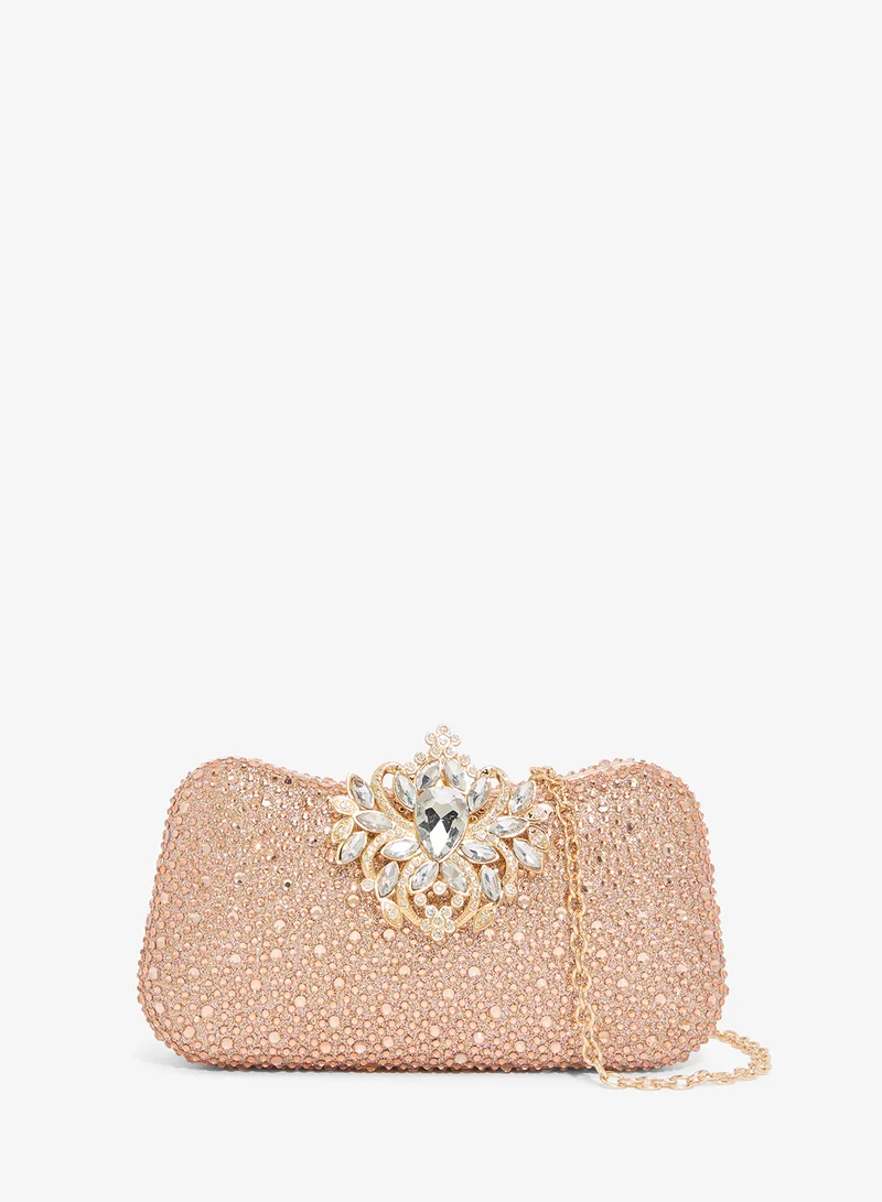Gold Detailed Diamnote Embellished Bag