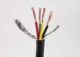 5 Meter 4 core x 05 square mm Core Shielded Signal Data transmission Wire cable for EMI protection Red Yellow Blue Black - Image 1