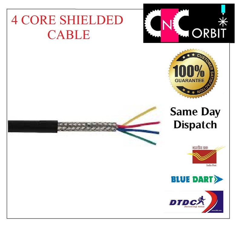 5 Meter 4 core x 05 square mm Core Shielded Signal Data transmission Wire cable for EMI protection Red Yellow Blue Black - Image 2