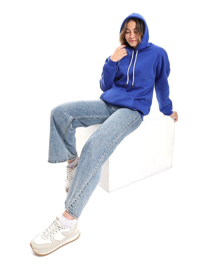 Andora - Royal Blue Fleeced Plain Hoodie_Blue - Image 1