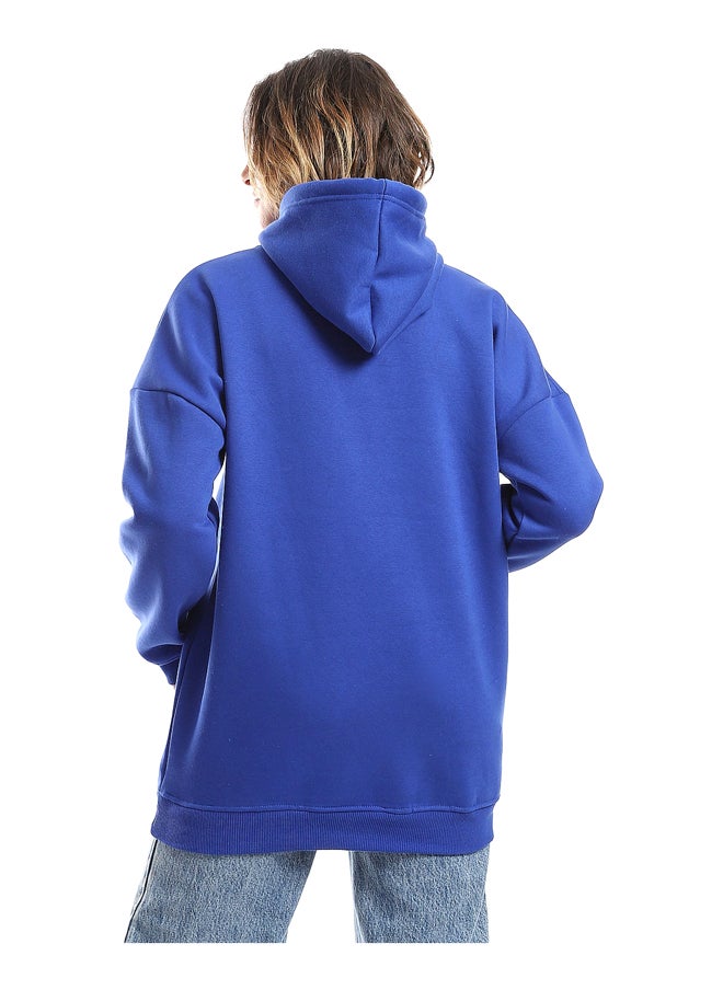 Andora - Royal Blue Fleeced Plain Hoodie_Blue - Image 1