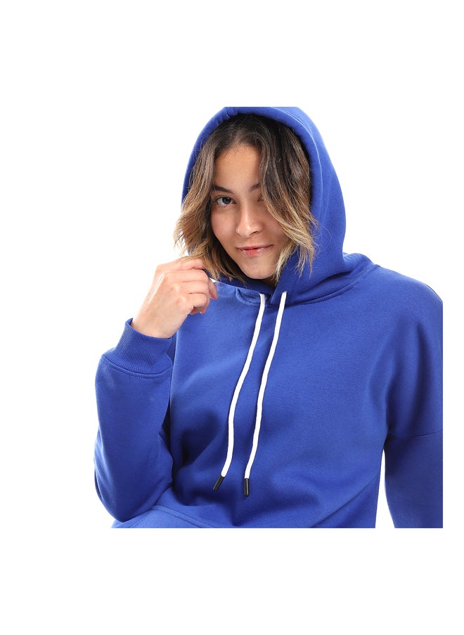 Andora - Royal Blue Fleeced Plain Hoodie_Blue - Image 1