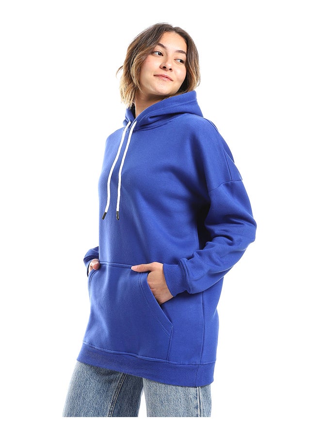 Andora - Royal Blue Fleeced Plain Hoodie_Blue - Image 1