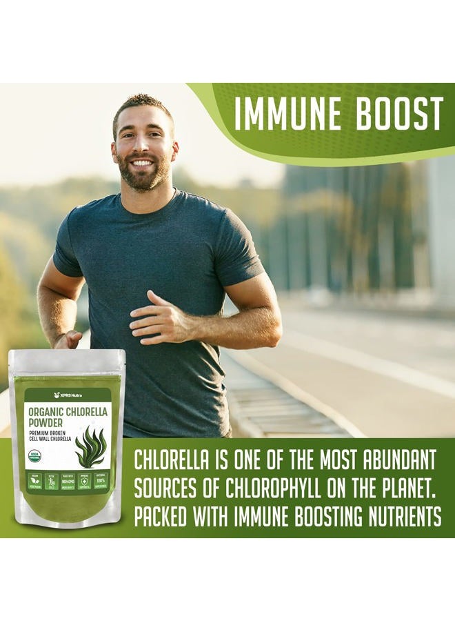 XPRS Nutra Organic Chlorella Powder - Broken Cell Wall Chlorophyll Powder - Chlorella Organic Powder for Immunity - Vegan Friendly Chlorella Powder Organic for Complete Protein (8 Ounce) - Image 3