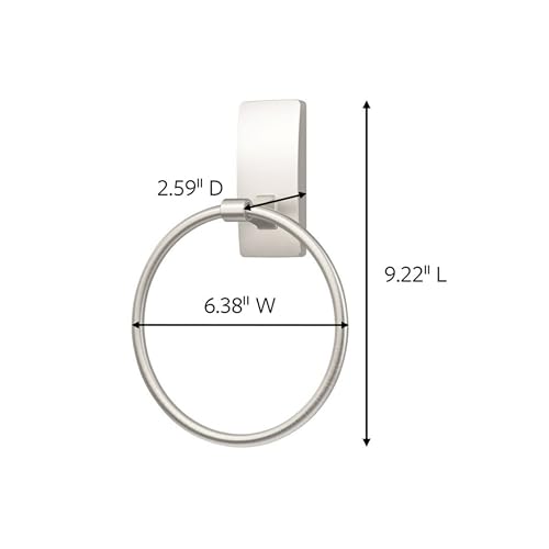 Command Hand Towel Holder Satin Nickel with Water Resistant Command Strips, Rust Resistant Bathroom Organizer, Holds up to 5 lbs, Large - Image 2