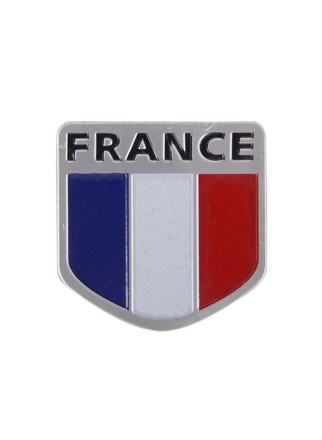 NIBEMINENT French Flag Style Shield Shape Metal Car Badge Decorative Sticker - Image 1