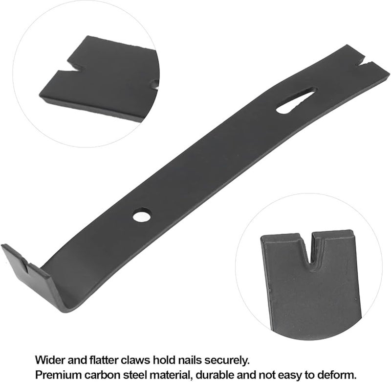 Heavy Duty Carbon Steel Pry Bar Tool Black Compact Lightweight Nail Puller Wrenching Bar - Image 3