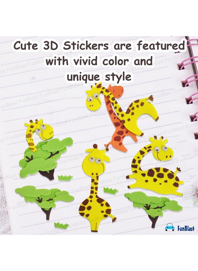 FunBlast Foam Stickers - 3D Self Adhesive Puffy Stickers for Kids, Animal Theme Stickers for Art and Craft Work, Scrap Booking, Decoration, Project Work for Kids - Multicolor - Image 2