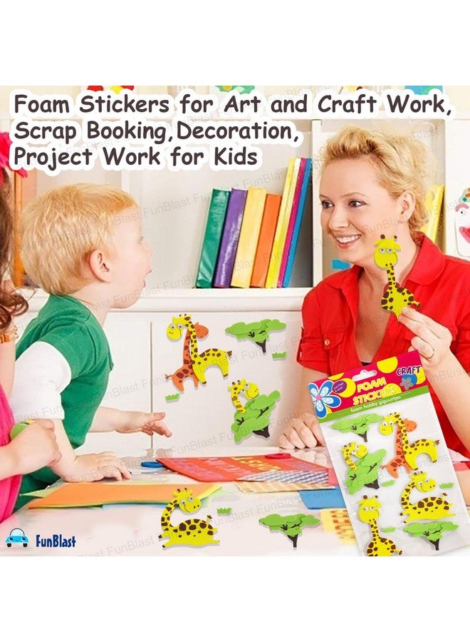 FunBlast Foam Stickers - 3D Self Adhesive Puffy Stickers for Kids, Animal Theme Stickers for Art and Craft Work, Scrap Booking, Decoration, Project Work for Kids - Multicolor - Image 4