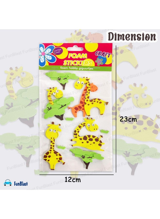 FunBlast Foam Stickers - 3D Self Adhesive Puffy Stickers for Kids, Animal Theme Stickers for Art and Craft Work, Scrap Booking, Decoration, Project Work for Kids - Multicolor - Image 3
