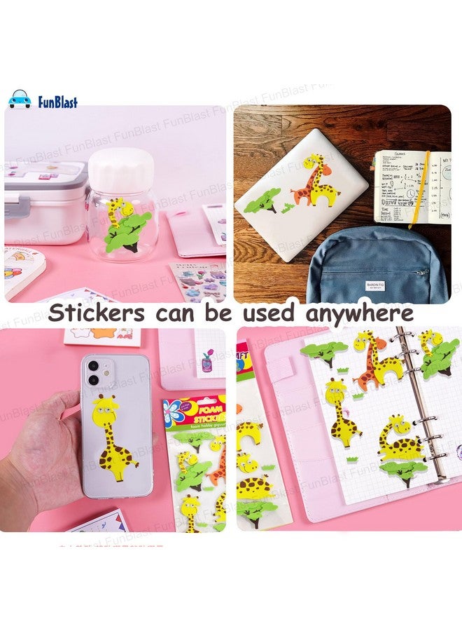 FunBlast Foam Stickers - 3D Self Adhesive Puffy Stickers for Kids, Animal Theme Stickers for Art and Craft Work, Scrap Booking, Decoration, Project Work for Kids - Multicolor - Image 5