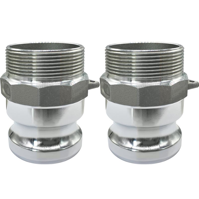 Beduan Aluminum Cam Lock Fittings Part F Cam and Groove Hose Fitting 15 Plug x 15 NPT Male Threaded Adapter - Image 2
