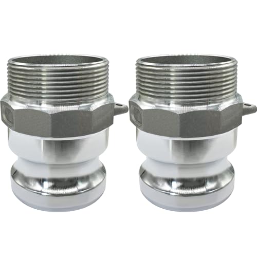 Beduan Aluminum Cam Lock Fittings Part F Cam and Groove Hose Fitting 15 Plug x 15 NPT Male Threaded Adapter - Image 1