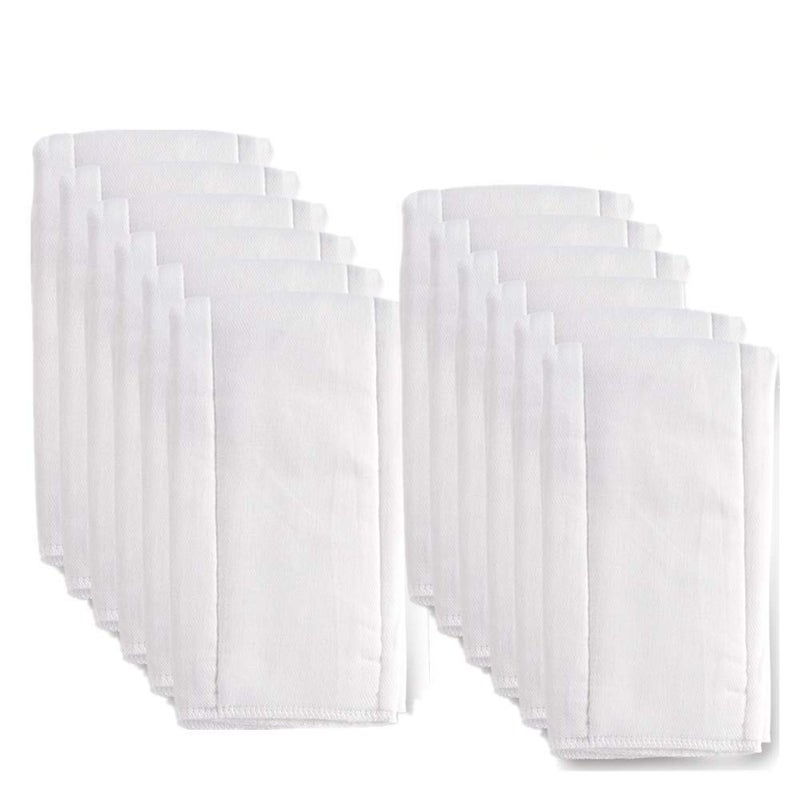 Fasoar 6 Ply Cloth Diapers Prefold, Thick Washable Absorbent Cotton Prefold Cloth Diaper Burp Cloths for Babies and Toddlers Multi-Use (10-35 lbs) 12 Pack - Image 1