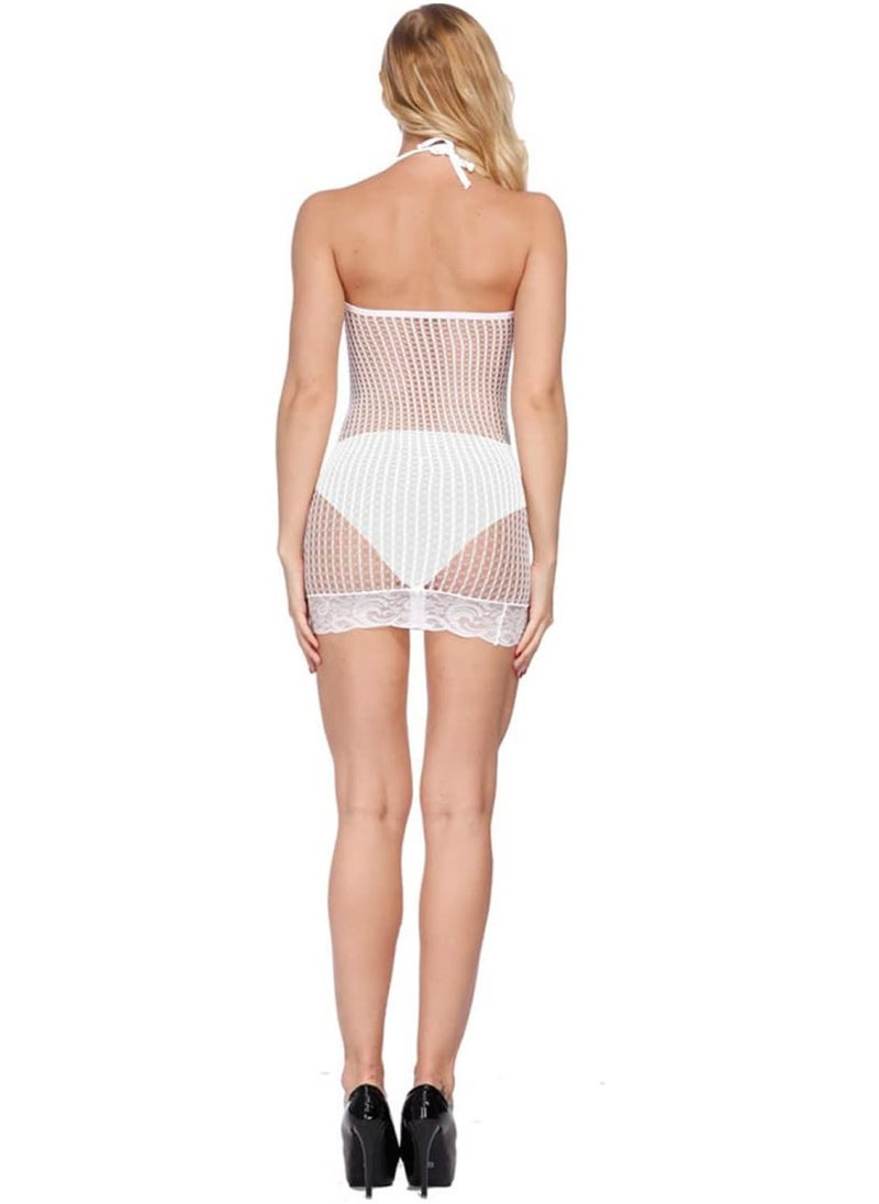 Ward - MANIKAN -women's dress sheer mesh short white - Image 1