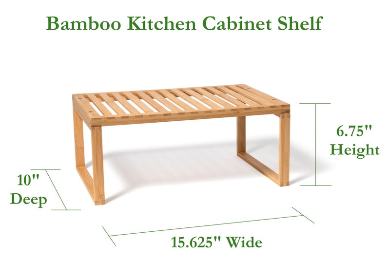 Lipper International Bamboo Kitchen Cabinet Shelf for Organizing a Pantry, Countertop, or Bathroom, 15 5/8" x 10" x 6 1/4" - Image 2