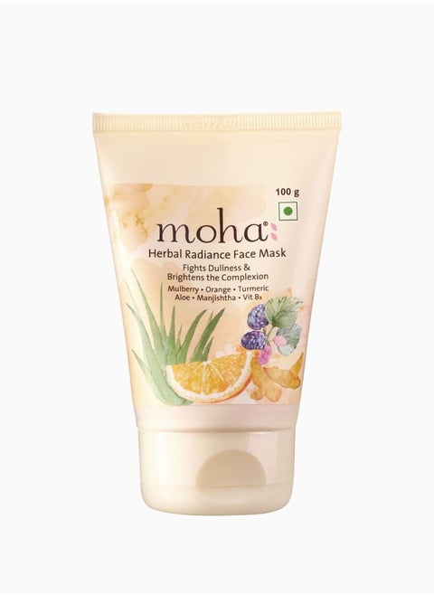 Moha Herbal Radiance Face Mask for Nourished and Bright Skin  Reduces Dullness and Tanning  Ayurvedic Formula with No Paraben No Sulphate Mineral Oil and Artificial Colour  100g Pack of 1