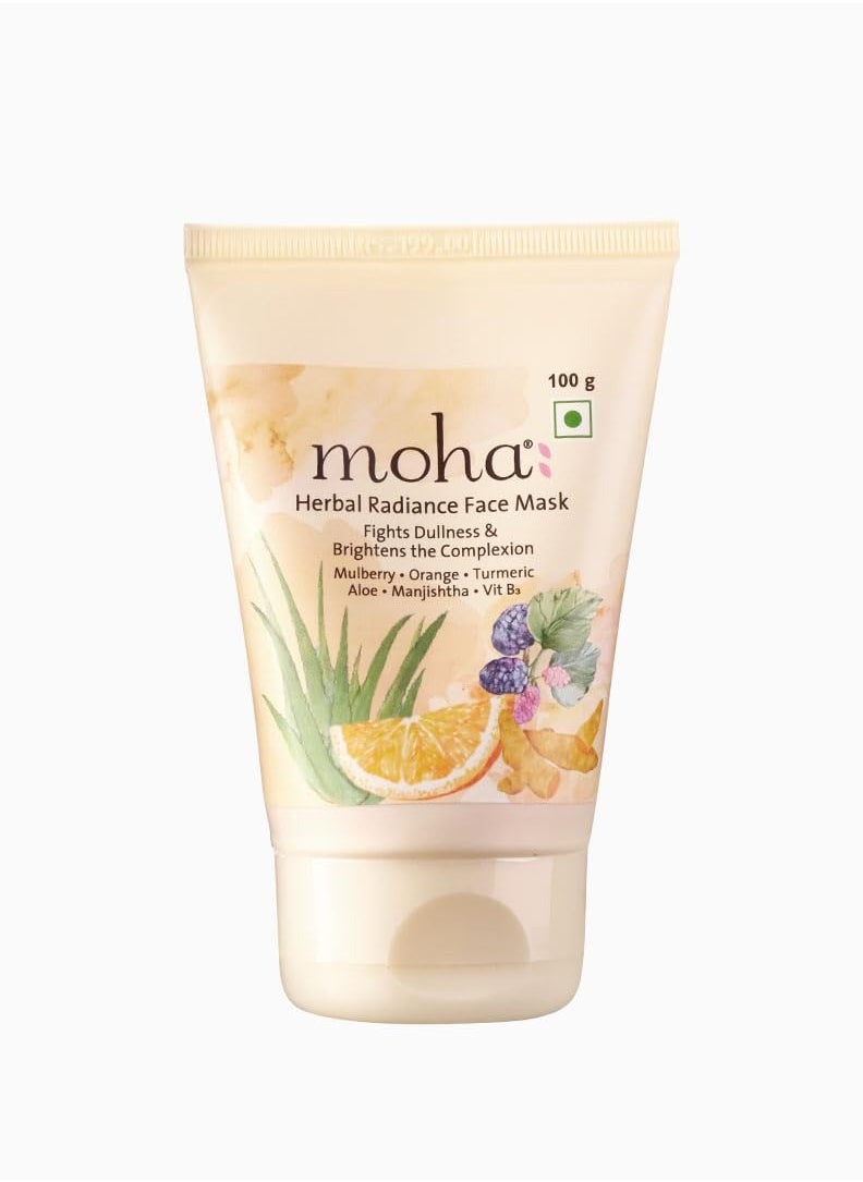 Moha Herbal Radiance Face Mask for Nourished and Bright Skin  Reduces Dullness and Tanning  Ayurvedic Formula with No Paraben No Sulphate Mineral Oil and Artificial Colour  100g Pack of 1