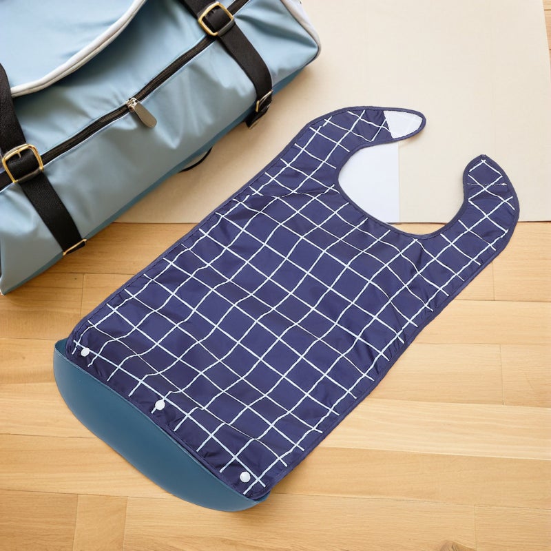 2pcs Adult Bibs For Seniors - Elderly Eating Apron With Detachable Crumbs Catcher - Reusable Washable Large Clothing Protector For Dining - Image 4