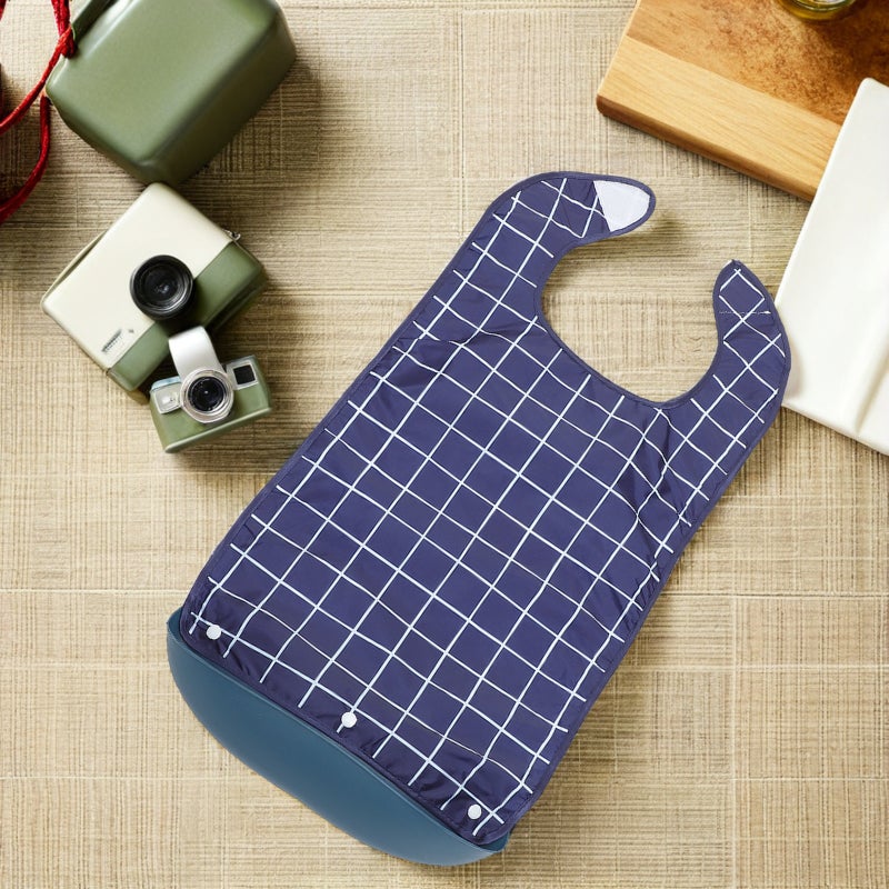 2pcs Adult Bibs For Seniors - Elderly Eating Apron With Detachable Crumbs Catcher - Reusable Washable Large Clothing Protector For Dining - Image 2