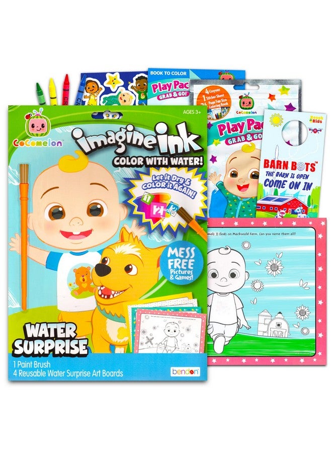 Bendon Cocomelon Paint With Water Set for Kids Toddlers Bundle ~ Reusable Mess Free Imagine Ink Book with Water Surprise Brush with Mini Coloring Book and Stickers (Cocomelon Water Painting Kit) - Image 1