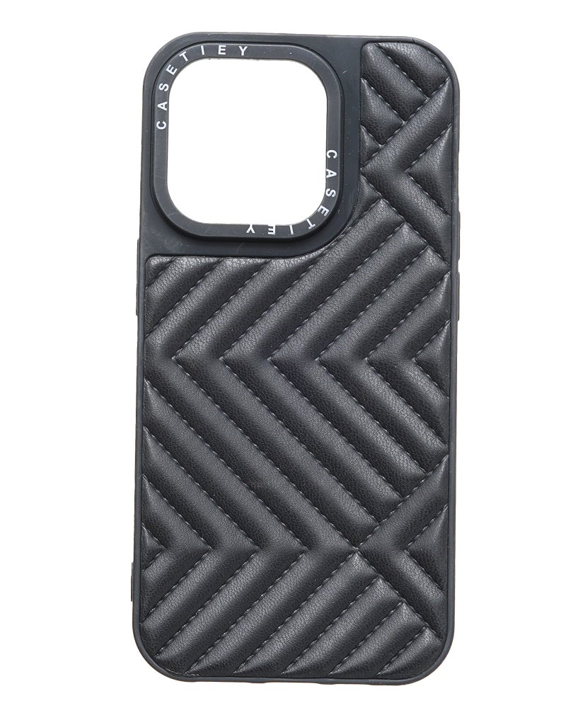 Leather Mobile Phone Case for Apple iPhone 14 Pro - Black - Image 1