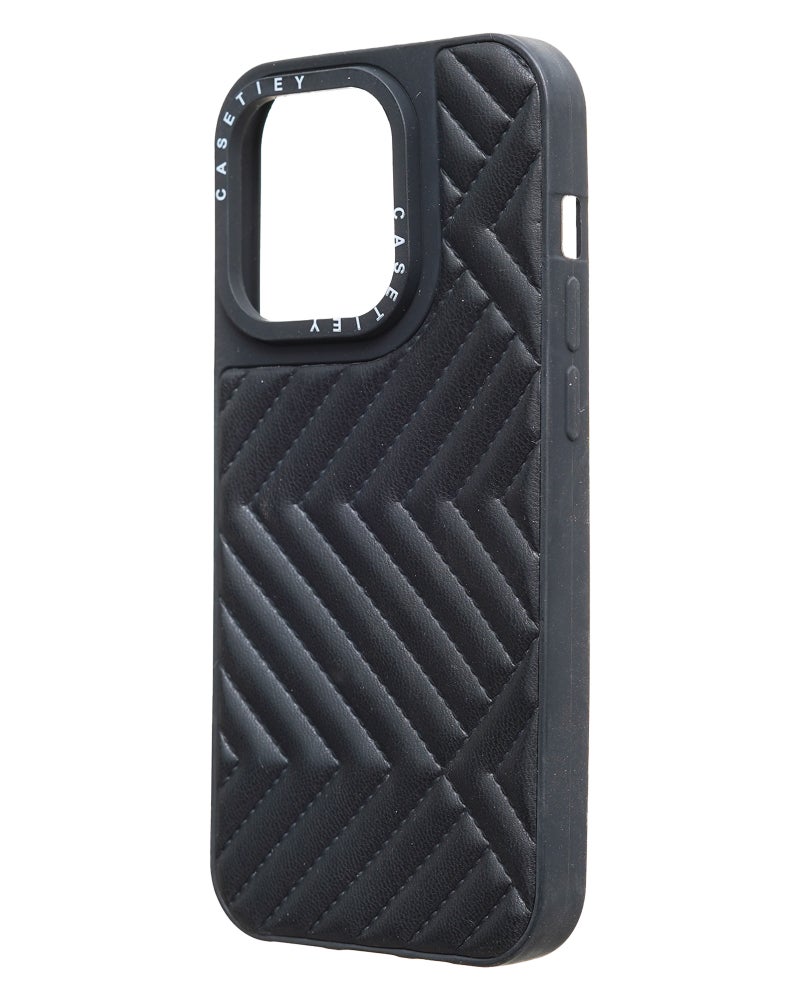 Leather Mobile Phone Case for Apple iPhone 14 Pro - Black - Image 3