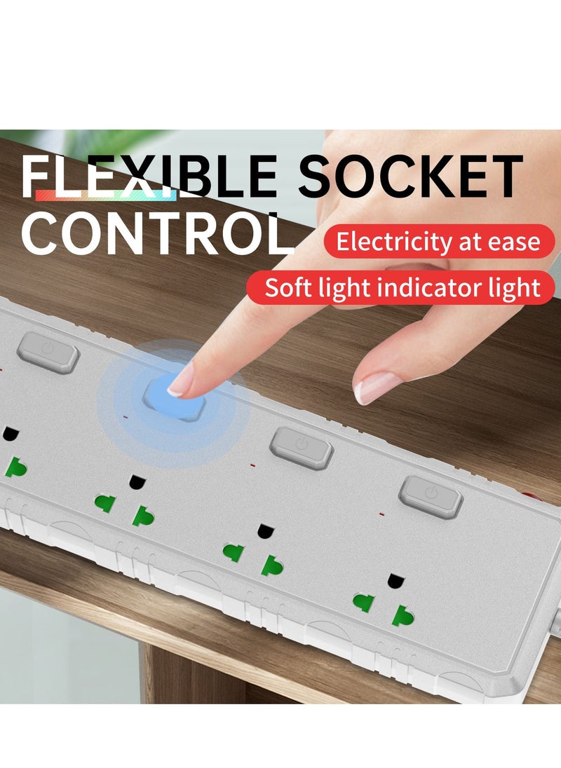 GULFLINK - Power Extension Cord 2 Meter Cable With 4 Power Socket 2 USB 2 PD Power Strip White - Image 1
