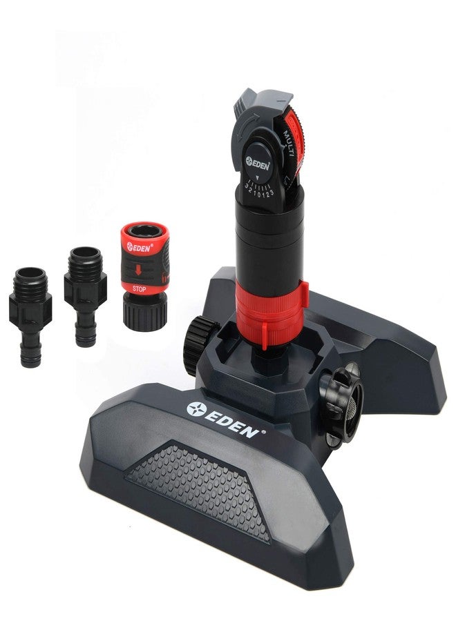 إيدين نظام رش متعدد الأنماط Eden 94124 Turbo Gear Drive Sprinkler Plus، مع مجموعة توصيل سريع، تغطية 360 درجة - Image 1