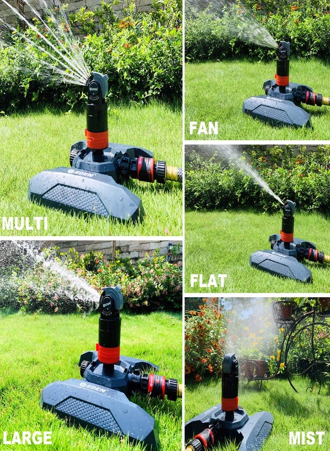 إيدين نظام رش متعدد الأنماط Eden 94124 Turbo Gear Drive Sprinkler Plus، مع مجموعة توصيل سريع، تغطية 360 درجة - Image 3