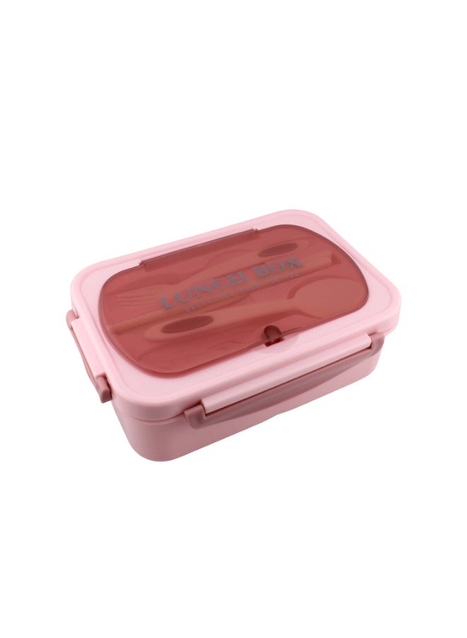 CRAVISTA Bento Lunch Box for Adults and Kids – 1200ML Leakproof 3-Compartment Lunchbox with Spoon & Fork – BPA-Free, Microwave Safe, Durable Food Container (Pink) - Image 1