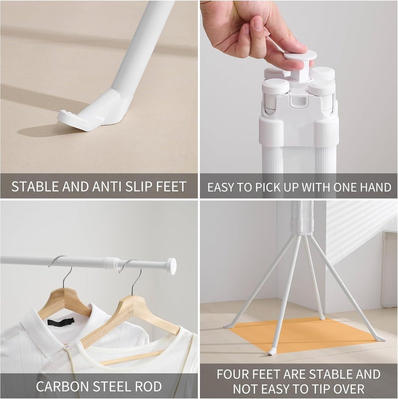 RFOUO Clothes Drying Rack Tripod Aluminum-4rods16 Clips,Portable Foldable Drying Rack,Space-Saving,Drying Rack Clothing for Laundry Bedroom Household RV Camping - Image 5