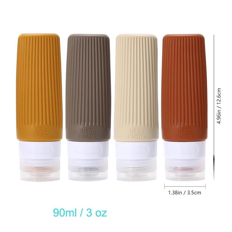 SKYWORK Travel Bottles Kit for Toiletries Organizer | 4-Pack BPA-Free 90ml Silicone Containers | Portable Leak-Proof Bottles for Shampoo, Conditioner, Lotion, and Travel Essentials - Image 4