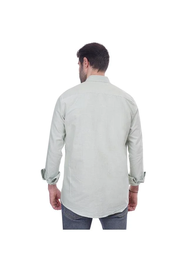 كوب قميص كوب سادة بأكمام طويلة وتفاصيل جيب