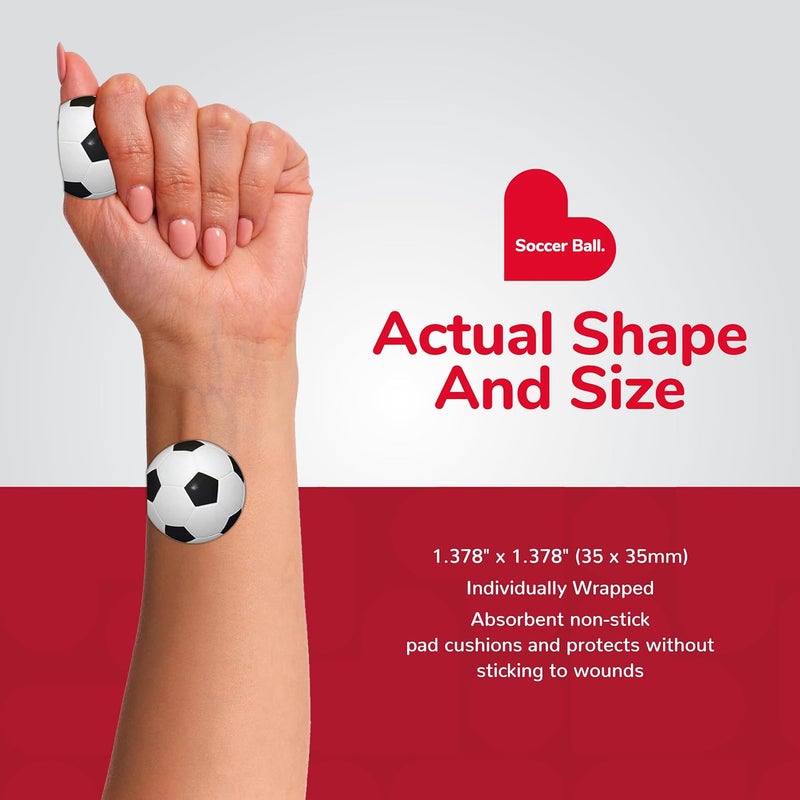 BioSwiss Bandages Soccer Ball Shaped Self Adhesive Bandage Latex Free Sterile Wound Care Fun First Aid Kit Supplies for Kids 50 Count - Image 4