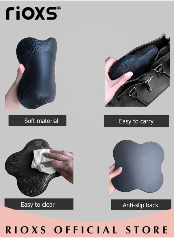 RIOXS Yoga Kits,Non-slip Pilates Yoga Mat And 1 Pair Yoga Knee Pad,Extra Thick Foam Flat Support Pads,Kneeling Elbows Pad For Yoga Pilates Home Gym With itness Resistance Band  - Image 4