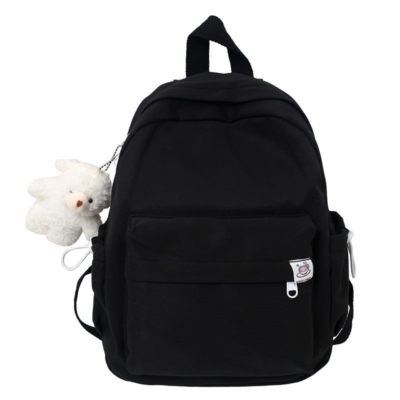 2023 Candy Color Fresh Student Backpack Black 