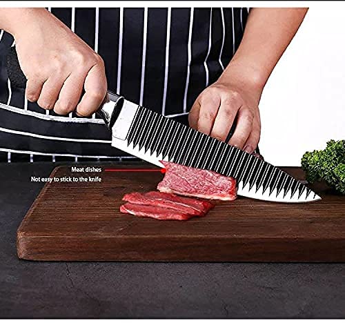 LUVINA Kitchen Knife Set of 6 Stainless Steel Kitchen Knives Chef Knife Professional Dishwasher SafeBlack - Image 4