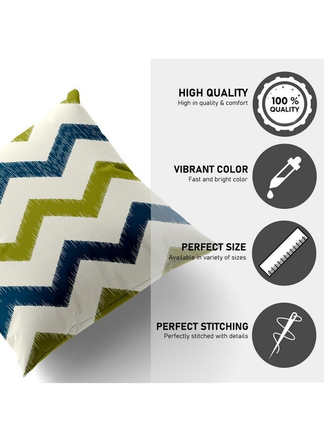 HOOPY Canvas Set of 5 Designer Decorative Throw Pillow/Cushion Covers (16 Inch X 16 Inch, Square Geometric Print), 100 TC,Multicolor - Image 3
