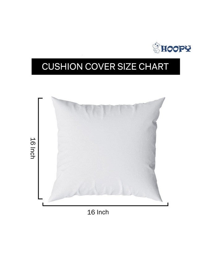 HOOPY Canvas Set of 5 Designer Decorative Throw Pillow/Cushion Covers (16 Inch X 16 Inch, Square Geometric Print), 100 TC,Multicolor - Image 5