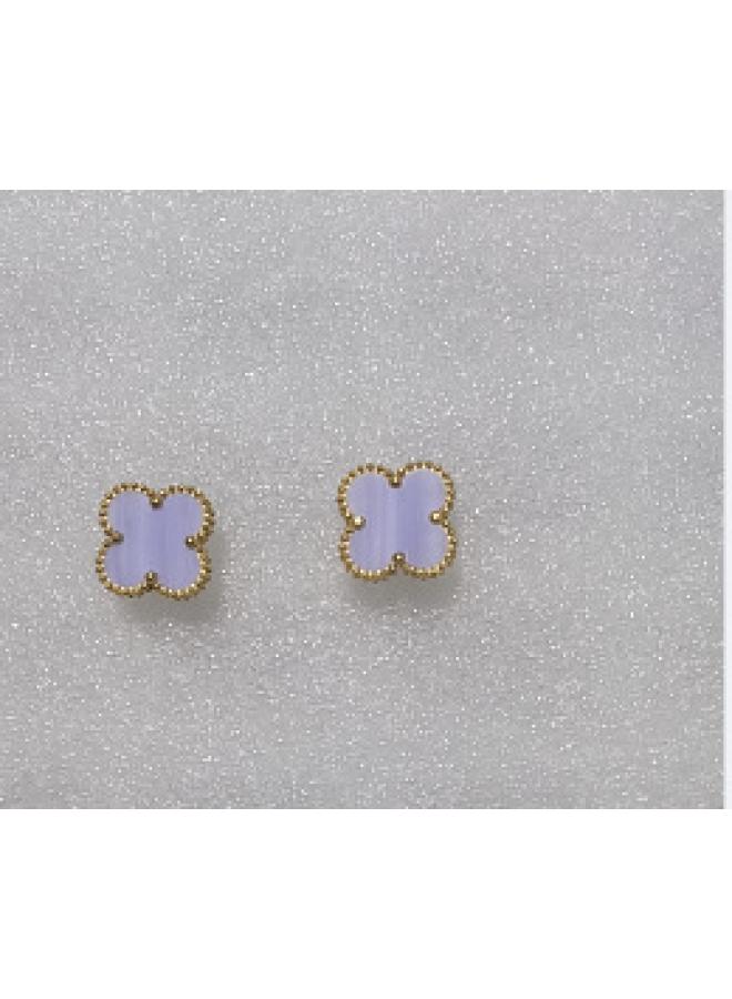 Net Celebrity New High Version Four-leaf Clover Side Slot Earrings Female Fritillaria Joker Earrings Piercing Jewelry Outlet 