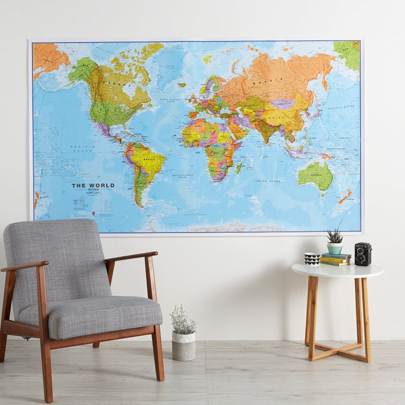 Maps International Giant World Map Poster - Mega-Map of The World - Front Sheet Laminated - 46 x 80 - Updated 2025 - Image 2