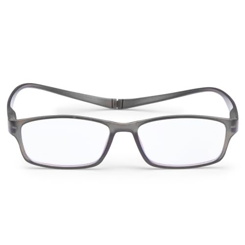 AEC OGFlex2 Magnetic Neck Resting Reading Glasses | Blue Light Blocking Spectacles | Portable Unisex Eyewear for Men & Women | (Grey, +1.50) - Image 2